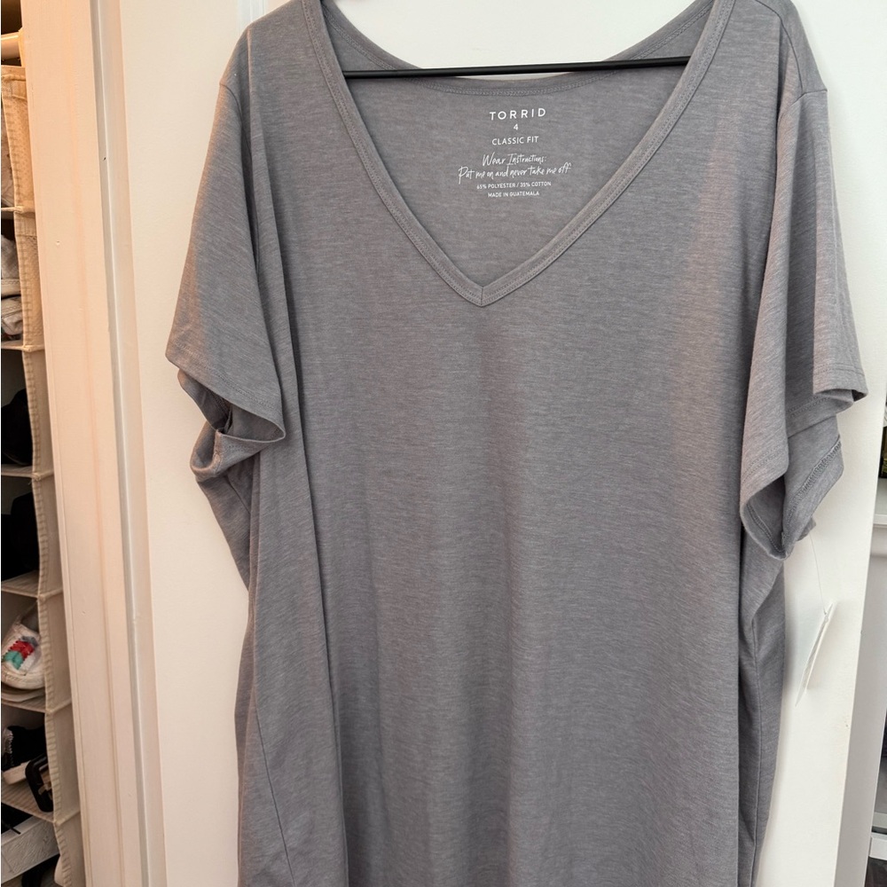 Torrid Gray Oversized Short Sleeve T-Shirt